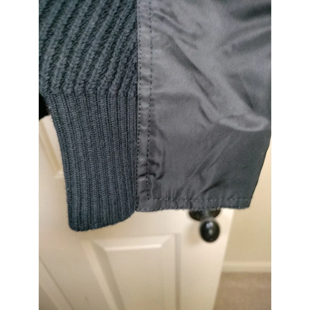 Vintage Diesel Full-Zip Heavyweight Cardigan Sweater Black Chevron Ribbed XL